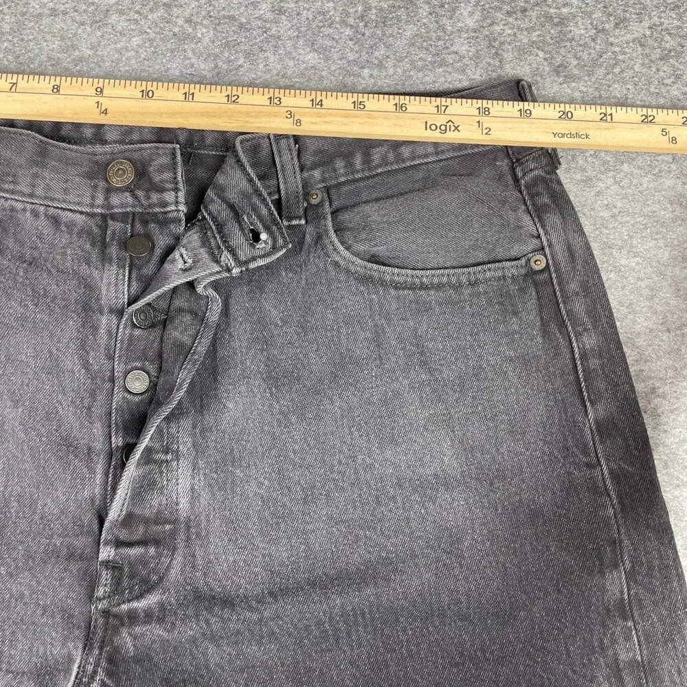 Levis Jeans Mens 42x32 (Fits 38x29) Black 501 Original Fit Straight Leg Denim